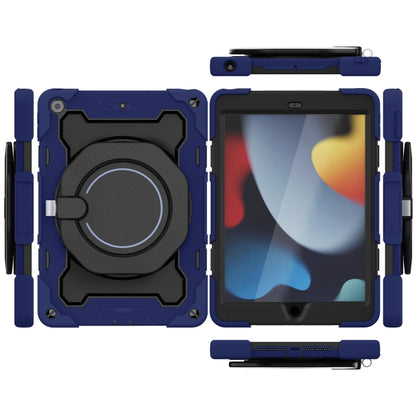 For iPad 10.2 2021 Armor Contrast Color Silicone + PC Tablet Case(Navy Blue) by buy2fix