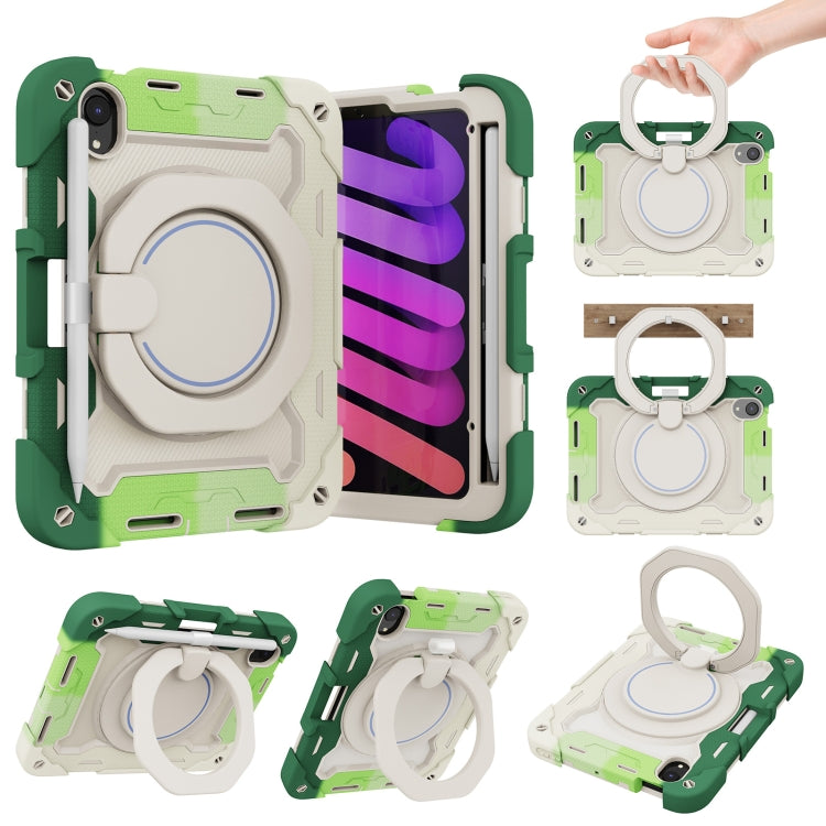 For iPad mini 2024 / mini 6 Armor Contrast Color Silicone + PC Tablet Case(Colorful Green) by buy2fix