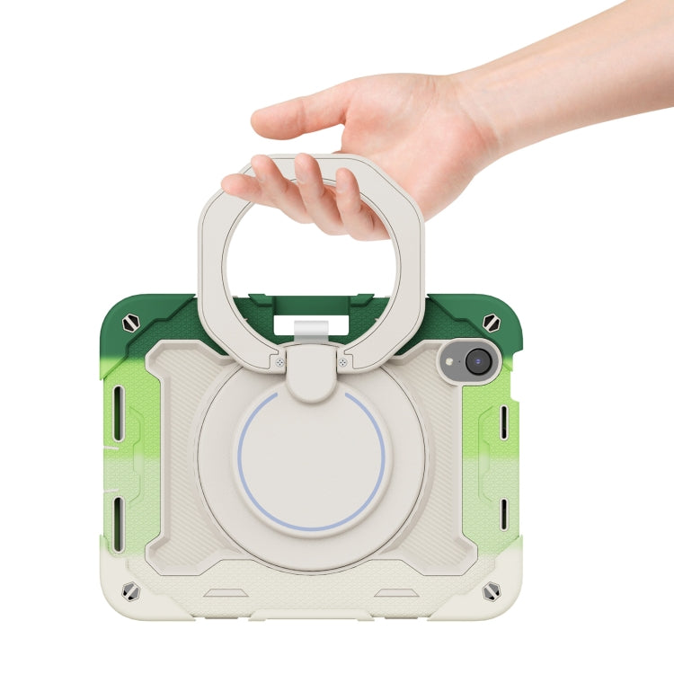 For iPad mini 2024 / mini 6 Armor Contrast Color Silicone + PC Tablet Case(Colorful Green) by buy2fix