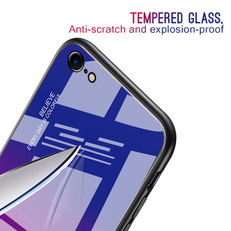 For iPhone SE 2022 / SE 2020 / 8 / 7 Gradient Color Glass Case(Purple) - iPhone SE 2022 / 2020 / 8 / 7 Cases by LC.IMEEKE | Online Shopping UK | buy2fix