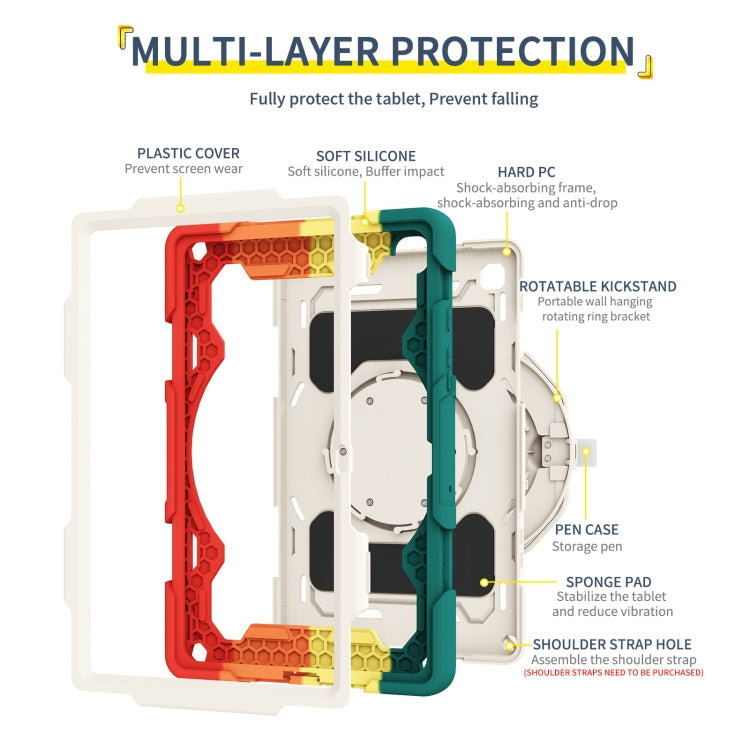 For Samsung Galaxy Tab A7 10.4 T505 Armor Contrast Color Silicone + PC Tablet Case(Colorful Red) - Other Galaxy Tab PC by buy2fix | Online Shopping UK | buy2fix