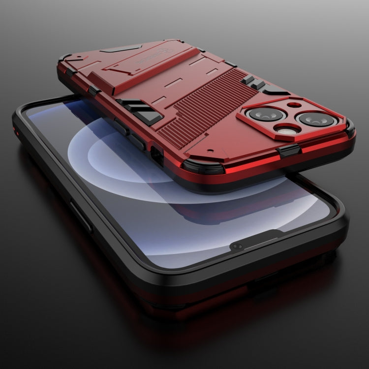 For iPhone 13 Punk Armor 2 in 1 PC + TPU Phone Case with Invisible Holder(Red) by buy2fix