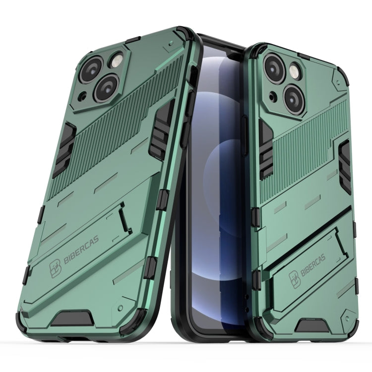 For iPhone 13 Punk Armor 2 in 1 PC + TPU Phone Case with Invisible Holder(Green) by buy2fix