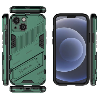 For iPhone 13 Punk Armor 2 in 1 PC + TPU Phone Case with Invisible Holder(Green) by buy2fix