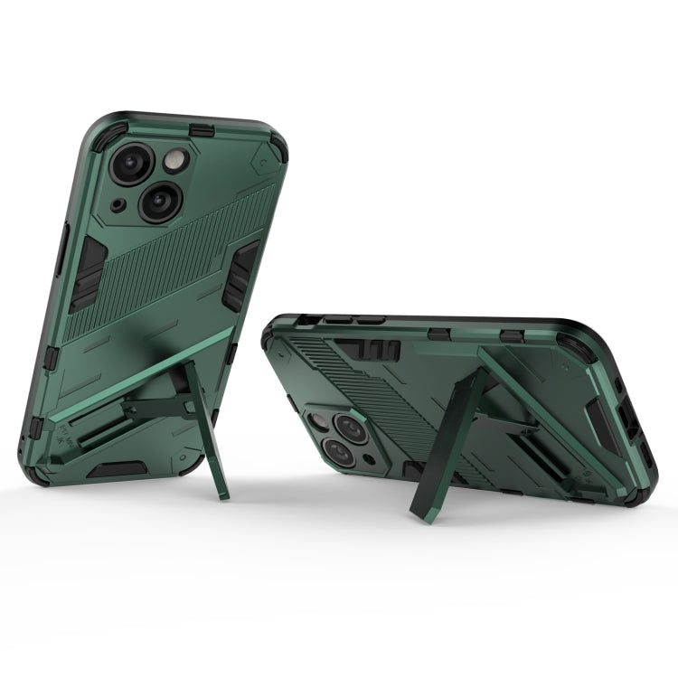 For iPhone 13 Punk Armor 2 in 1 PC + TPU Phone Case with Invisible Holder(Green) by buy2fix