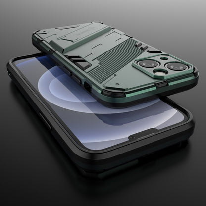 For iPhone 13 Punk Armor 2 in 1 PC + TPU Phone Case with Invisible Holder(Green) by buy2fix