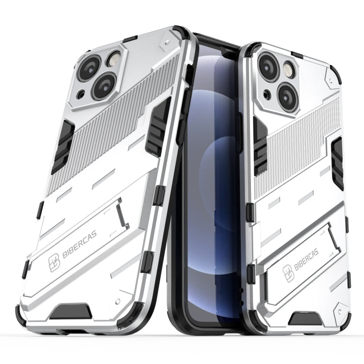 For iPhone 13 Punk Armor 2 in 1 PC + TPU Phone Case with Invisible Holder(White) by buy2fix