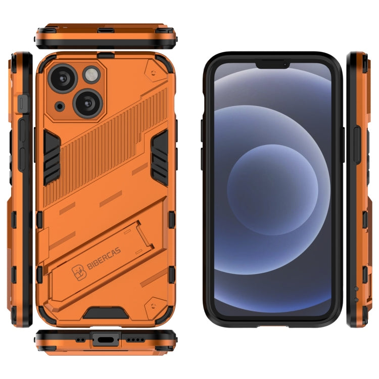 For iPhone 13 Punk Armor 2 in 1 PC + TPU Phone Case with Invisible Holder(Orange) by buy2fix