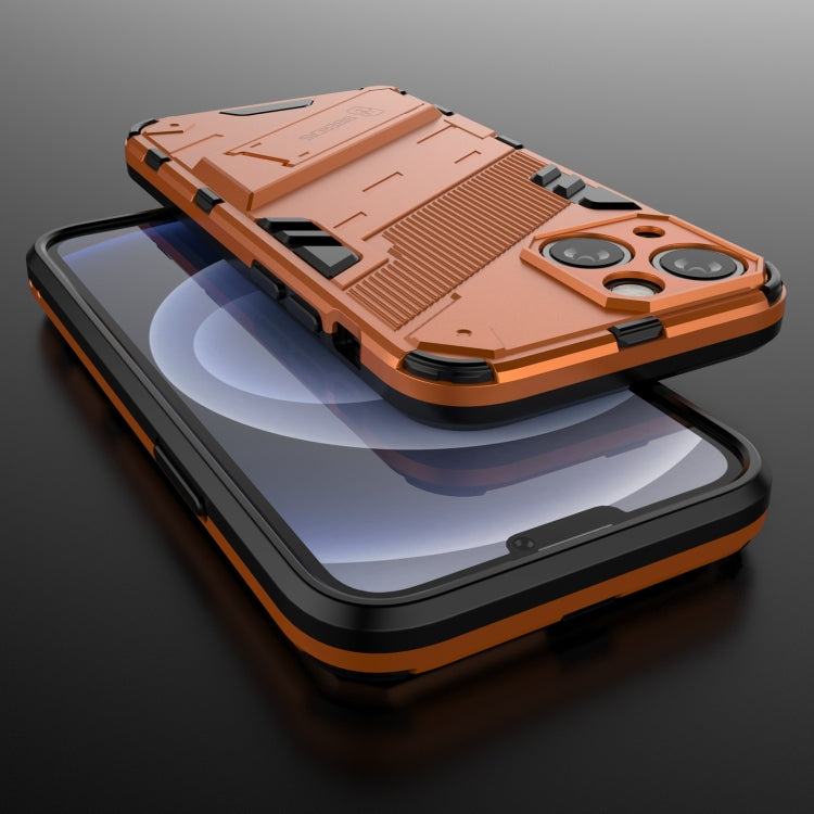 For iPhone 13 Punk Armor 2 in 1 PC + TPU Phone Case with Invisible Holder(Orange) by buy2fix