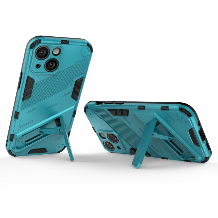For iPhone 13 Punk Armor 2 in 1 PC + TPU Phone Case with Invisible Holder(Blue) by buy2fix