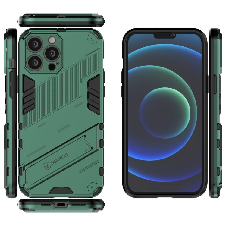 For iPhone 13 Pro Punk Armor 2 in 1 PC + TPU Phone Case with Invisible Holder (Green) by buy2fix