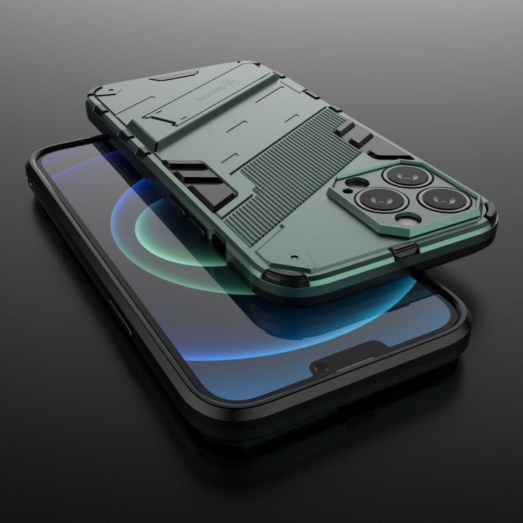 For iPhone 13 Pro Punk Armor 2 in 1 PC + TPU Phone Case with Invisible Holder (Green) by buy2fix