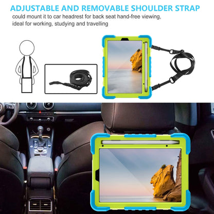 For iPad mini 2024 / mini 6 Silicone + PC Tablet Case with Strap & Holder & Pen Slot(Blue + Green) - iPad mini 6 Cases by buy2fix | Online Shopping UK | buy2fix
