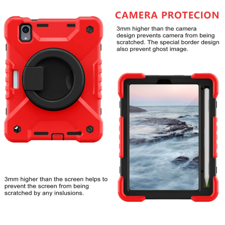 For iPad mini 2024 / mini 6 Silicone + PC Tablet Case with Strap & Holder & Pen Slot(Red + Black) - iPad mini 6 Cases by buy2fix | Online Shopping UK | buy2fix