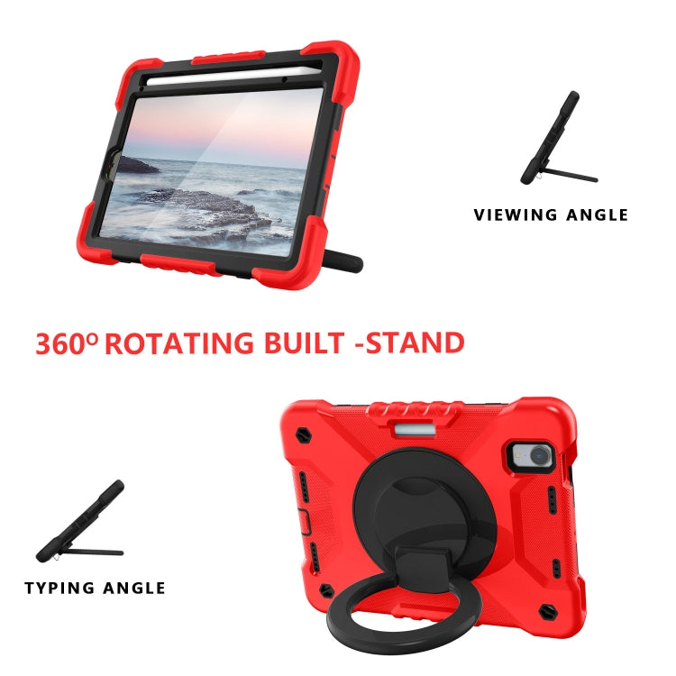 For iPad mini 2024 / mini 6 Silicone + PC Tablet Case with Strap & Holder & Pen Slot(Red + Black) - iPad mini 6 Cases by buy2fix | Online Shopping UK | buy2fix