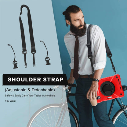 For iPad mini 2024 / mini 6 Silicone + PC Tablet Case with Strap & Holder & Pen Slot(Red + Black) - iPad mini 6 Cases by buy2fix | Online Shopping UK | buy2fix