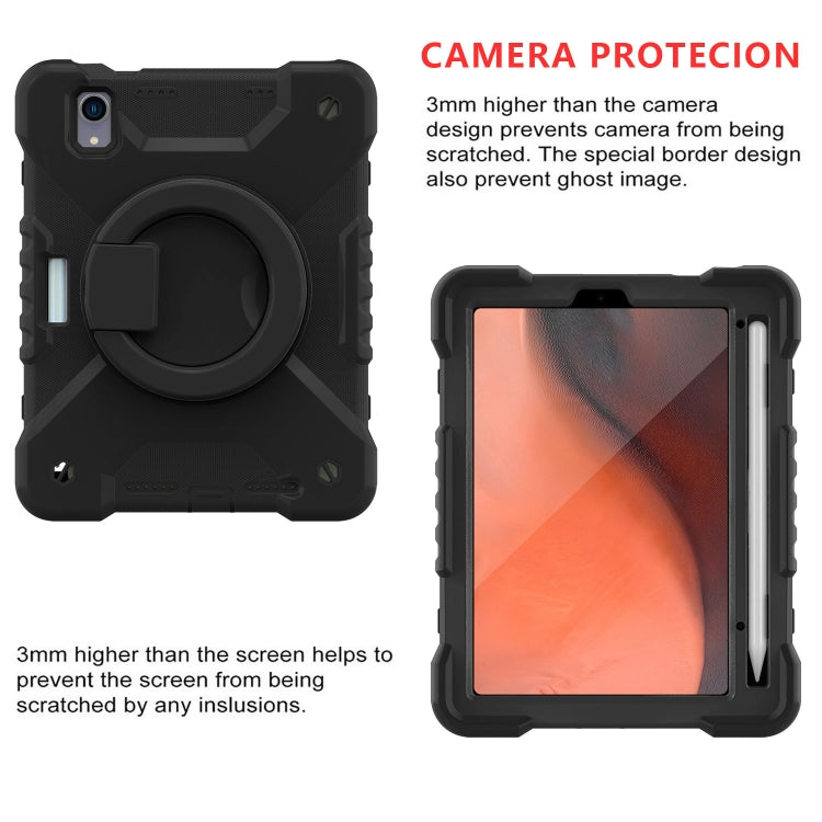 For iPad mini 2024 / mini 6 Silicone + PC Tablet Case with Strap & Holder & Pen Slot(Black) - iPad mini 6 Cases by buy2fix | Online Shopping UK | buy2fix