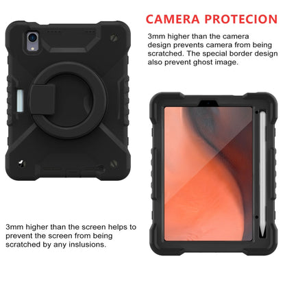 For iPad mini 2024 / mini 6 Silicone + PC Tablet Case with Strap & Holder & Pen Slot(Black) - iPad mini 6 Cases by buy2fix | Online Shopping UK | buy2fix