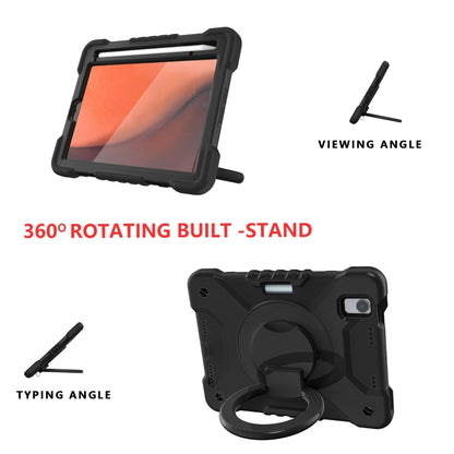 For iPad mini 2024 / mini 6 Silicone + PC Tablet Case with Strap & Holder & Pen Slot(Black) - iPad mini 6 Cases by buy2fix | Online Shopping UK | buy2fix