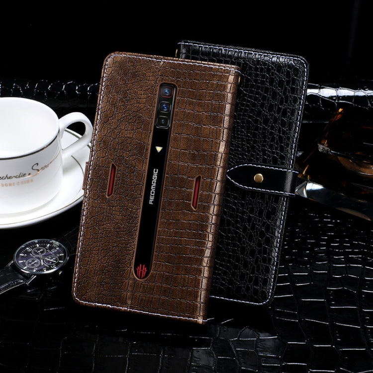 For ZTE nubia Red Magic 6s Pro idewei Crocodile Texture Horizontal Flip Leather Phone Case(Dark Blue) - ZTE Cases by idewei | Online Shopping UK | buy2fix