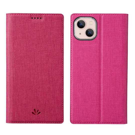 For iPhone 13 ViLi DMX Series Shockproof Magsafe Magnetic Horizontal Flip Leather Phone Case(Rose Red)