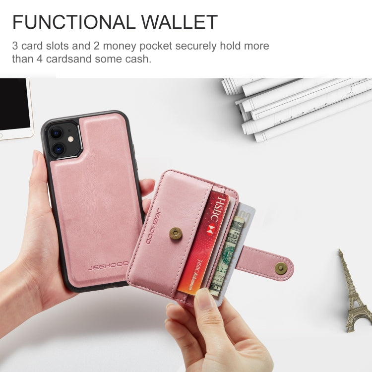 For iPhone 11 Pro JEEHOOD RFID Blocking Anti-Theft Wallet Phone Case (Pink) - iPhone 11 Pro Cases by JEEHOOD | Online Shopping UK | buy2fix