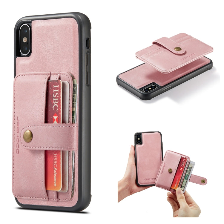 For iPhone XS Max JEEHOOD RFID Blocking Anti-Theft Wallet Phone Case(Pink) - More iPhone Cases by JEEHOOD | Online Shopping UK | buy2fix