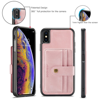 For iPhone XS Max JEEHOOD RFID Blocking Anti-Theft Wallet Phone Case(Pink) - More iPhone Cases by JEEHOOD | Online Shopping UK | buy2fix