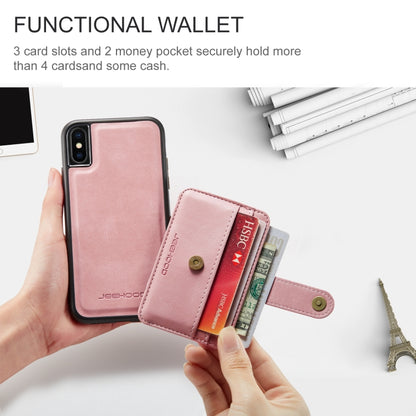 For iPhone XS Max JEEHOOD RFID Blocking Anti-Theft Wallet Phone Case(Pink) - More iPhone Cases by JEEHOOD | Online Shopping UK | buy2fix