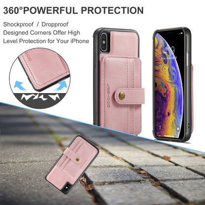 For iPhone XS Max JEEHOOD RFID Blocking Anti-Theft Wallet Phone Case(Pink) - More iPhone Cases by JEEHOOD | Online Shopping UK | buy2fix