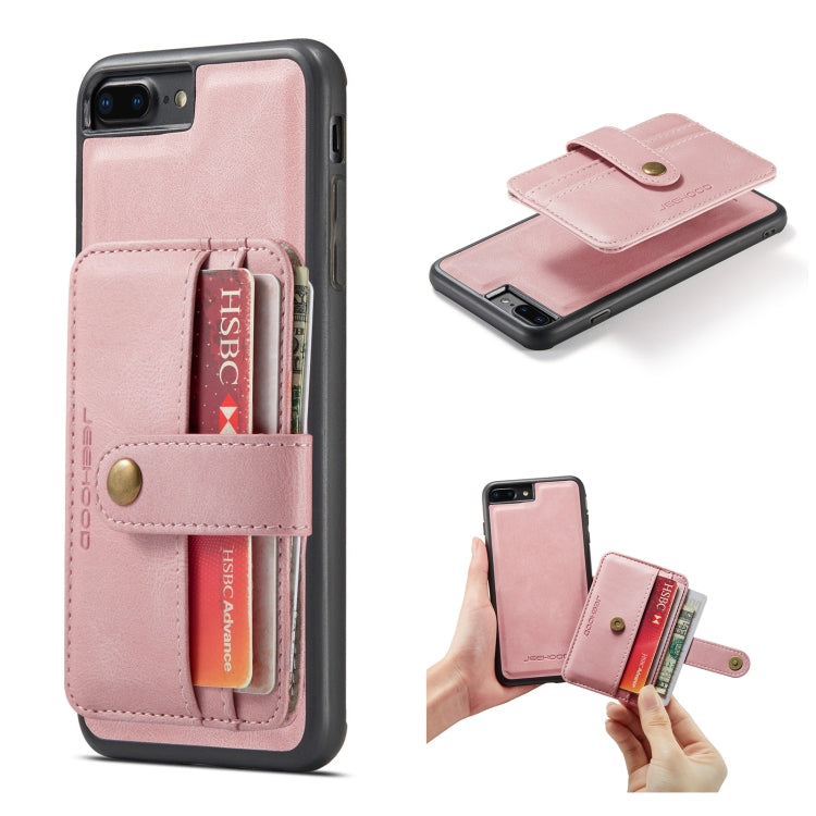For iPhone SE 2022 / SE 2020 / 8 / 7 JEEHOOD RFID Blocking Anti-Theft Wallet Phone Case(Pink) - iPhone SE 2022 / 2020 / 8 / 7 Cases by JEEHOOD | Online Shopping UK | buy2fix
