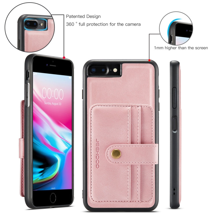For iPhone SE 2022 / SE 2020 / 8 / 7 JEEHOOD RFID Blocking Anti-Theft Wallet Phone Case(Pink) - iPhone SE 2022 / 2020 / 8 / 7 Cases by JEEHOOD | Online Shopping UK | buy2fix