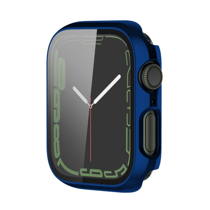 Electroplating Shockproof PC Protective Case with Tempered Glass Film For Apple Watch Series 9 / 8 / 7 41mm(Starry Blue) - Watch Cases by buy2fix | Online Shopping UK | buy2fix