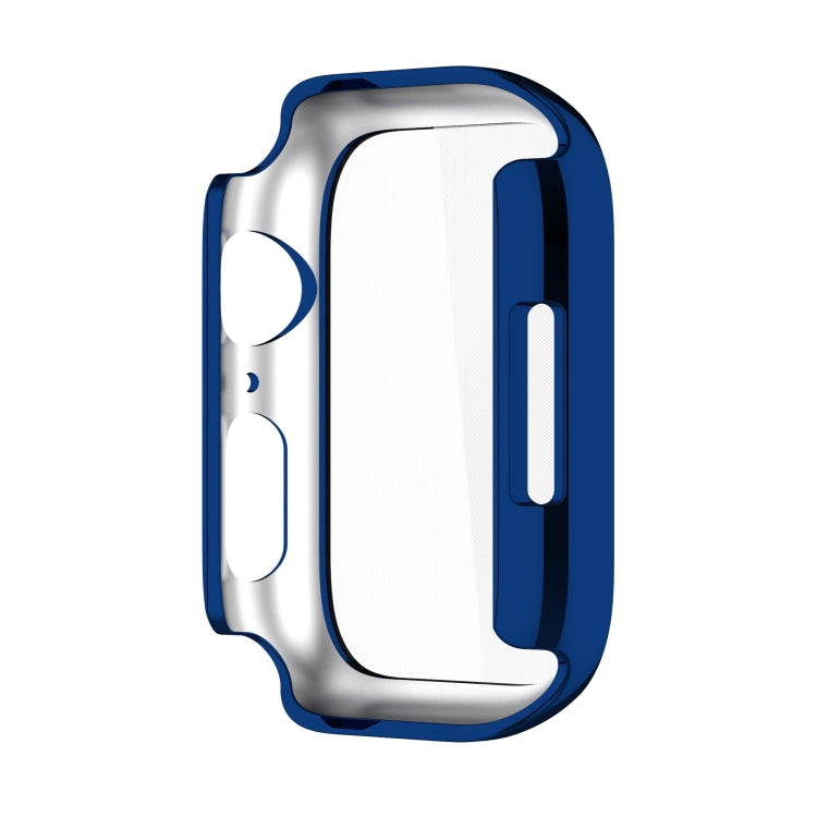 Electroplating Shockproof PC Protective Case with Tempered Glass Film For Apple Watch Series 9 / 8 / 7 41mm(Starry Blue) - Watch Cases by buy2fix | Online Shopping UK | buy2fix