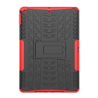 For iPad 10.2 2021 / 2020 / 2019 Tire Texture TPU + PC Shockproof Case with Holder(Red) - iPad 10.2 Cases by buy2fix | Online Shopping UK | buy2fix