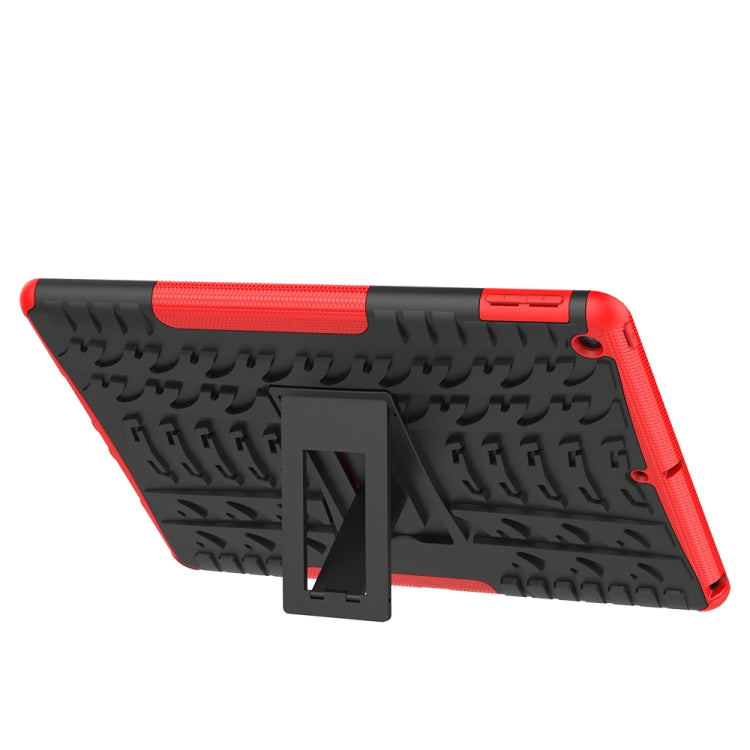 For iPad 10.2 2021 / 2020 / 2019 Tire Texture TPU + PC Shockproof Case with Holder(Red) - iPad 10.2 Cases by buy2fix | Online Shopping UK | buy2fix