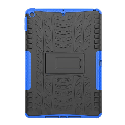 For iPad 10.2 2021 / 2020 / 2019 Tire Texture TPU + PC Shockproof Case with Holder(Blue) - iPad 10.2 Cases by buy2fix | Online Shopping UK | buy2fix