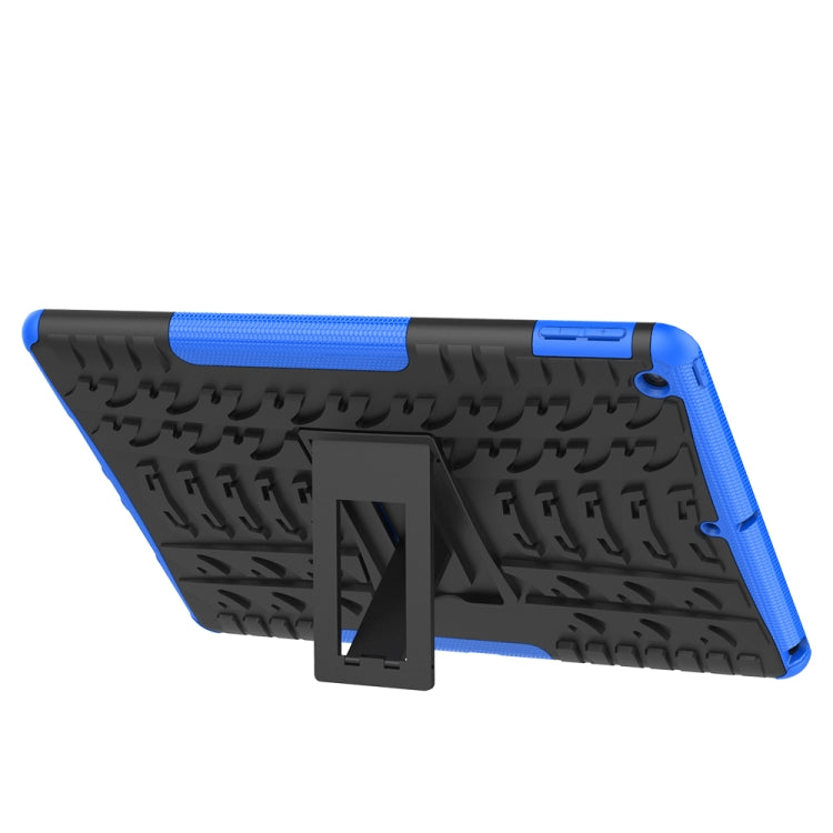 For iPad 10.2 2021 / 2020 / 2019 Tire Texture TPU + PC Shockproof Case with Holder(Blue) - iPad 10.2 Cases by buy2fix | Online Shopping UK | buy2fix