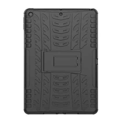 For iPad 10.2 2021 / 2020 / 2019 Tire Texture TPU + PC Shockproof Case with Holder(Black) - iPad 10.2 Cases by buy2fix | Online Shopping UK | buy2fix