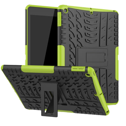 For iPad 10.2 2021 / 2020 / 2019 Tire Texture TPU + PC Shockproof Case with Holder(Green) - iPad 10.2 Cases by buy2fix | Online Shopping UK | buy2fix