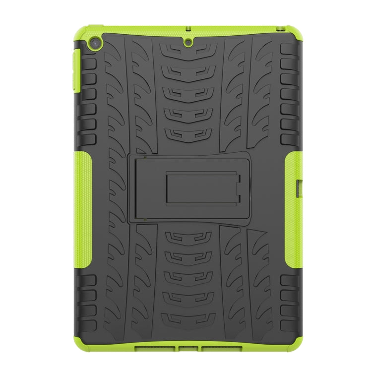 For iPad 10.2 2021 / 2020 / 2019 Tire Texture TPU + PC Shockproof Case with Holder(Green) - iPad 10.2 Cases by buy2fix | Online Shopping UK | buy2fix