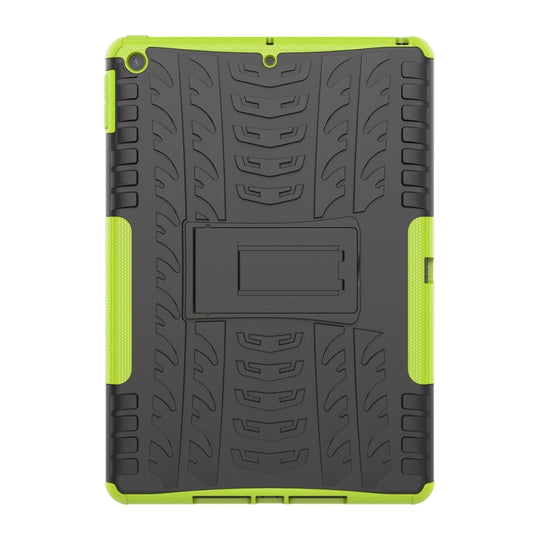 For iPad 10.2 2021 / 2020 / 2019 Tire Texture TPU + PC Shockproof Case with Holder(Green) - iPad 10.2 Cases by buy2fix | Online Shopping UK | buy2fix