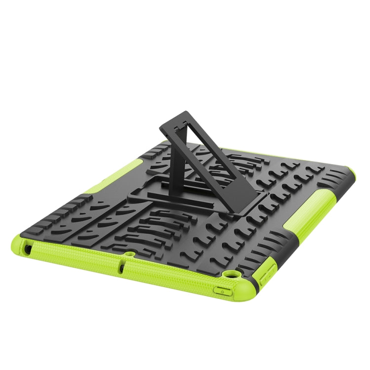 For iPad 10.2 2021 / 2020 / 2019 Tire Texture TPU + PC Shockproof Case with Holder(Green) - iPad 10.2 Cases by buy2fix | Online Shopping UK | buy2fix