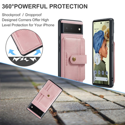For Google Pixel 6 JEEHOOD RFID Blocking Anti-Theft Wallet Phone Case(Pink) - Google Cases by JEEHOOD | Online Shopping UK | buy2fix