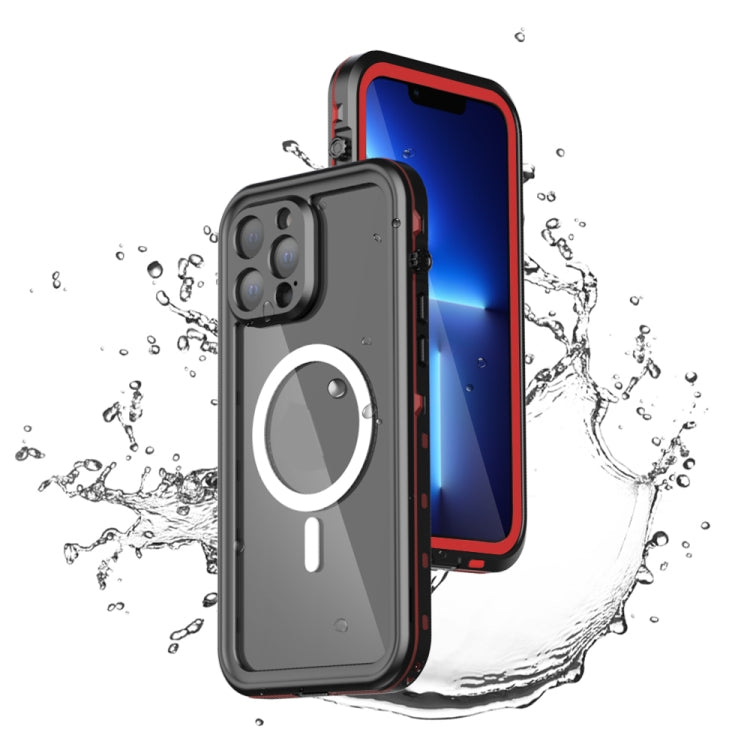 For iPhone 13 Pro PC + TPU + PET Shockproof Magsafe Waterproof Phone Case (Red) - iPhone 13 Pro Cases by buy2fix | Online Shopping UK | buy2fix