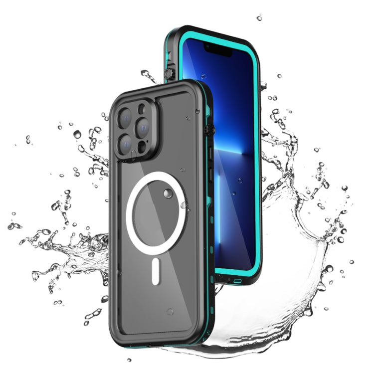 For iPhone 13 Pro PC + TPU + PET Shockproof Magsafe Waterproof Phone Case (Grass Blue) - iPhone 13 Pro Cases by buy2fix | Online Shopping UK | buy2fix