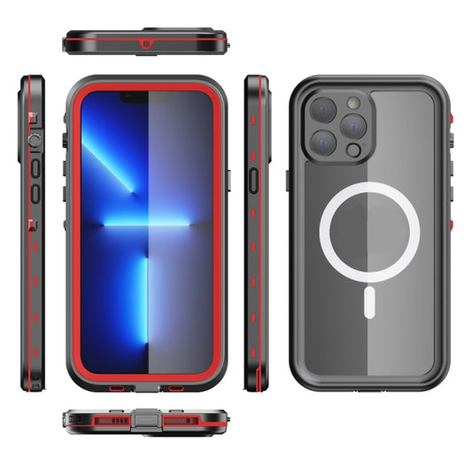 For iPhone 13 PC + TPU + PET Shockproof Magsafe Waterproof Phone Case(Red) - iPhone 13 Cases by buy2fix | Online Shopping UK | buy2fix