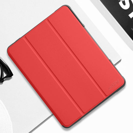 For iPad 10.2 Mutural Horizontal Flip PC + TPU + PU Leather Case with Holder & Pen Slot(Red) by Mutural