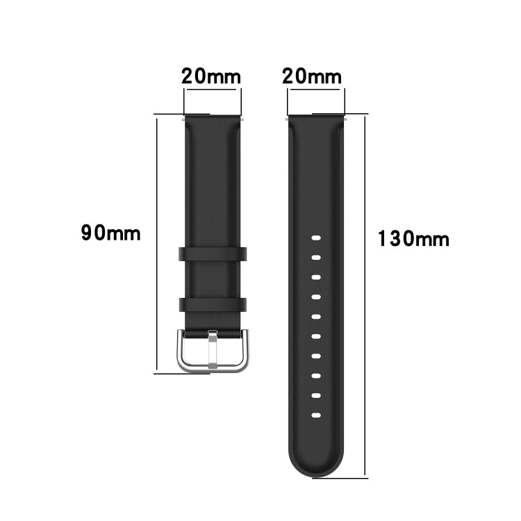 For Huawei Watch GT 3 42mm 20mm Round Tail Leather Watch Band(White) - Watch Bands by buy2fix | Online Shopping UK | buy2fix