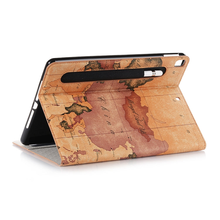For iPad 10.2 / 10.5 Map Texture Horizontal Flip Leather Case with Holder & Card Slots & Wallet, Random Texture Delivery(Brown) - iPad 10.2 Cases by buy2fix | Online Shopping UK | buy2fix
